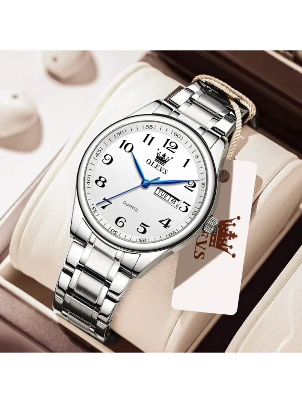 Men's Silver Classic Analog Quartz Stainless Steel Relojes Waterproof Watch